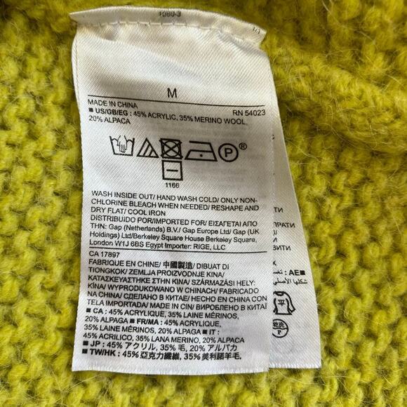 Banana Republic Sz M Wool Alpaca Blend Mixed Chunky Knit Turtleneck Sweater - Picture 16 of 16